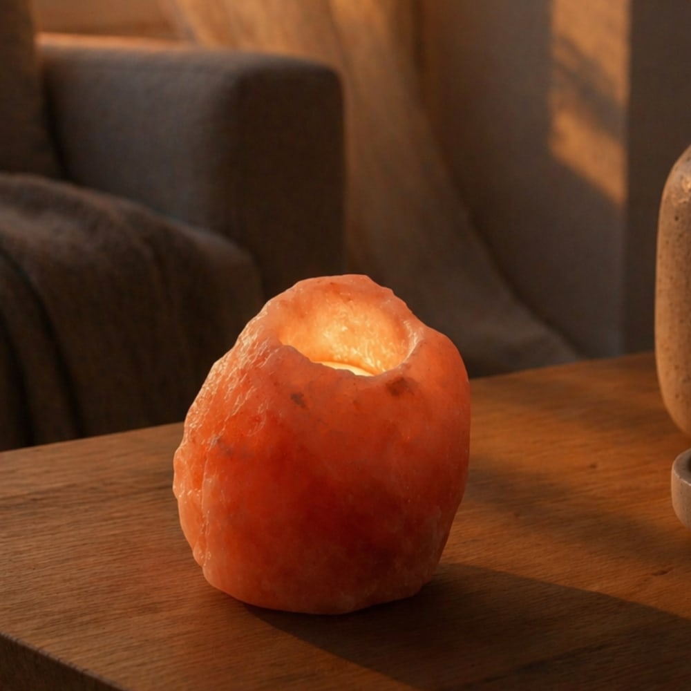 Portacandele di cristallo di sale dell'himalaya 1kg - Zen'Arôme