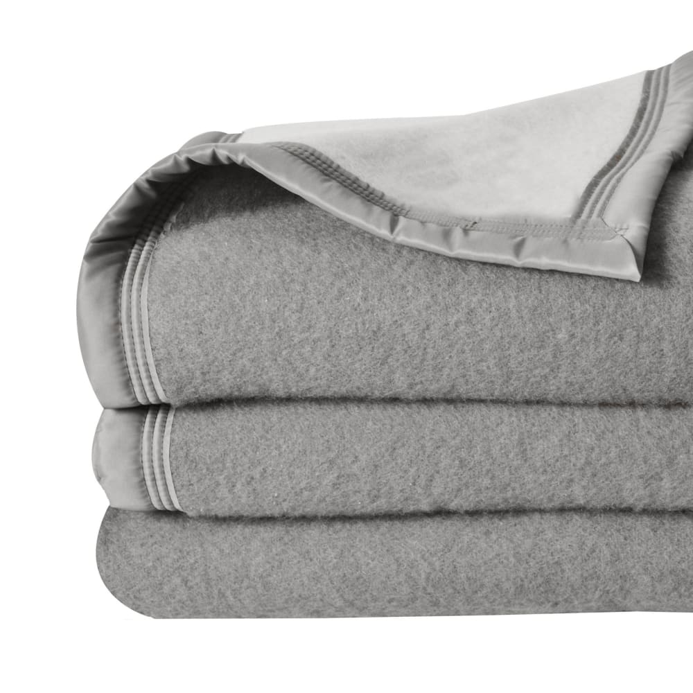 Couverture  laine woolmark double face gris anthracite 240x260 cm - Maisons du Monde