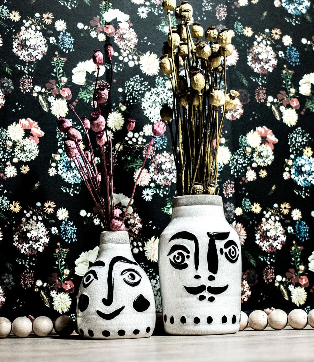 Vase visage en céramique blanche H28cm - Maisons du Monde