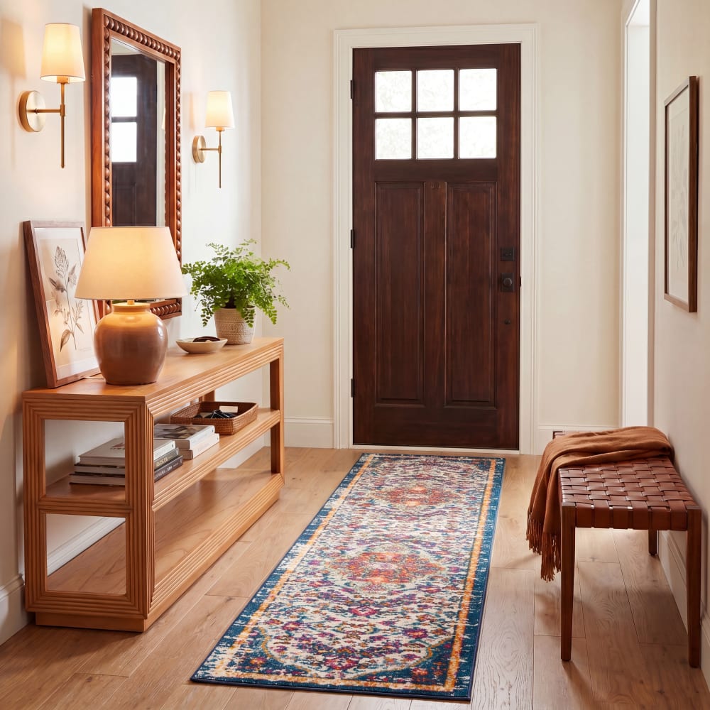 Tapis de transition en polypropylène blanc/orange, 61 x 244 cm — vue 4