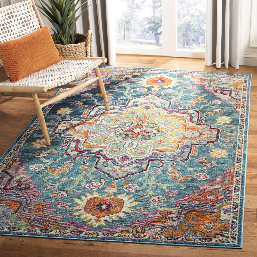 Tapis de transition en polypropylène bleu/rose, 152 x 244 cm — vue 3