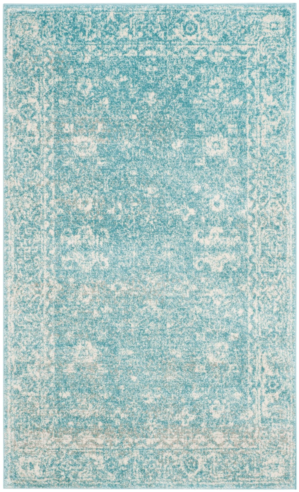 Safavieh Tapis de transition en polypropylène bleu/blanc, 122 x 183 cm style vintage - Pp - Polypropylène