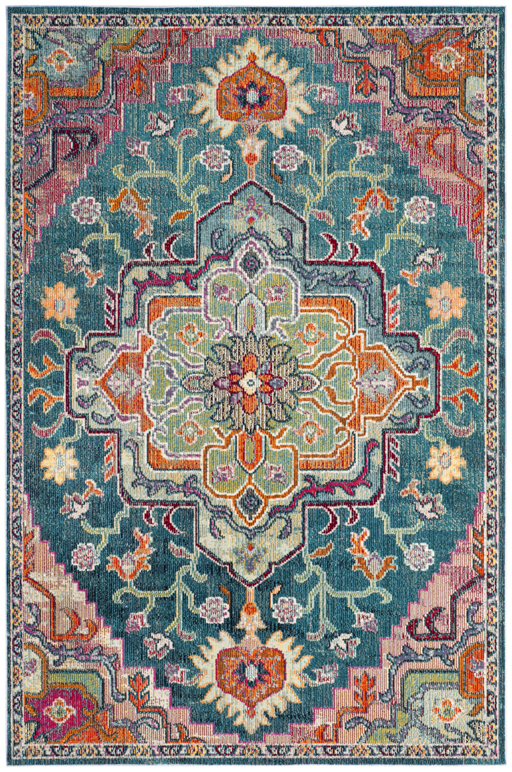Tapis de transition en polypropylène bleu/rose, 201 x 279 cm