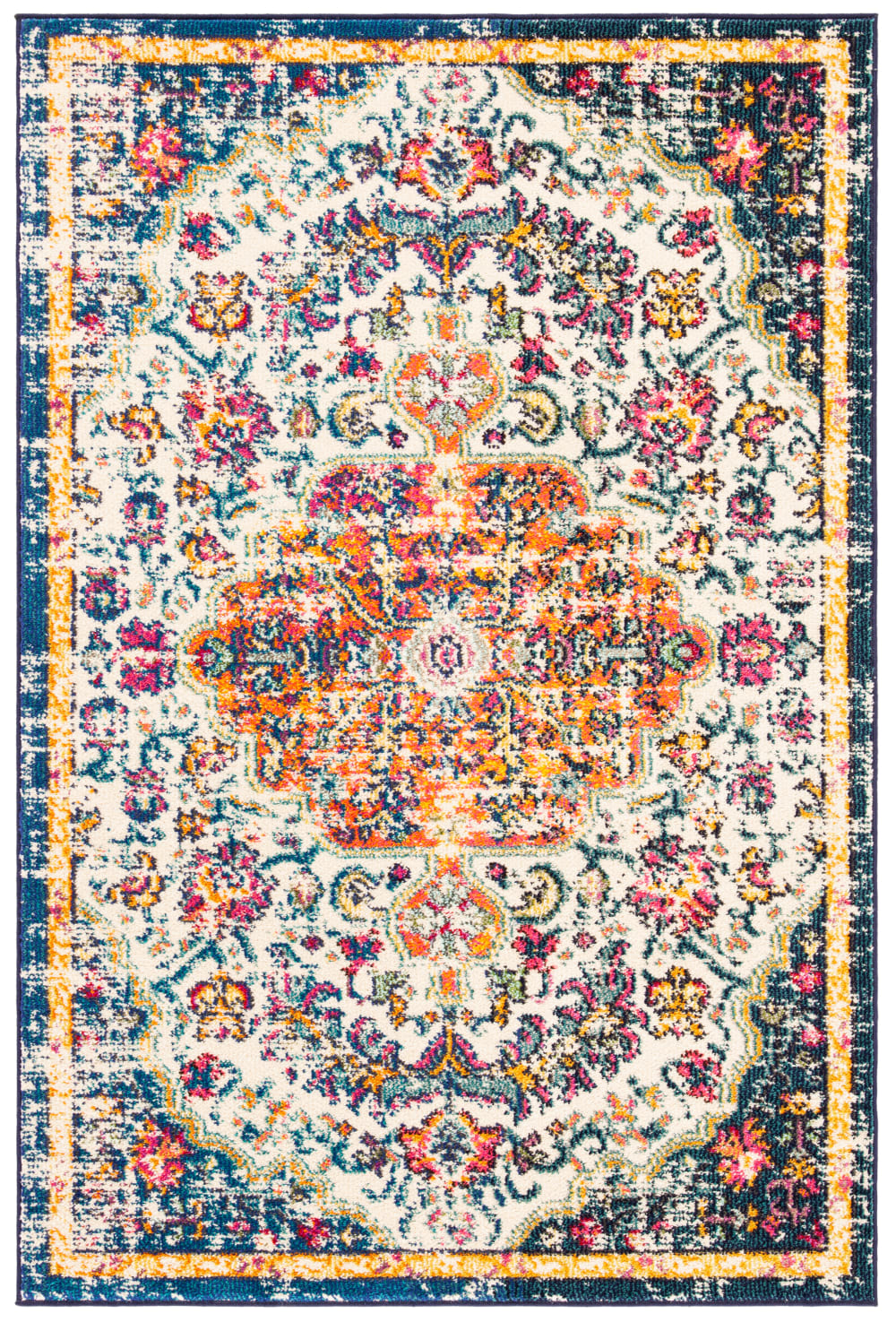 Safavieh Übergangsphase Polypropylen-Teppich in Weiß/Orange, 122 x 183 cm style vintage orange Pp - Polypropylen