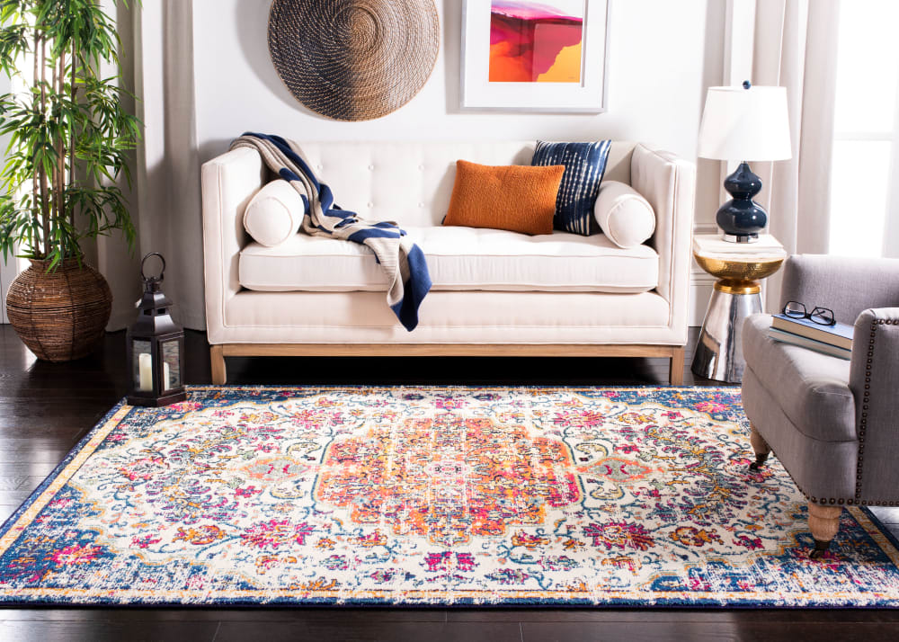 Tapis de transition en polypropylène blanc/orange, 160 x 229 cm — vue 3