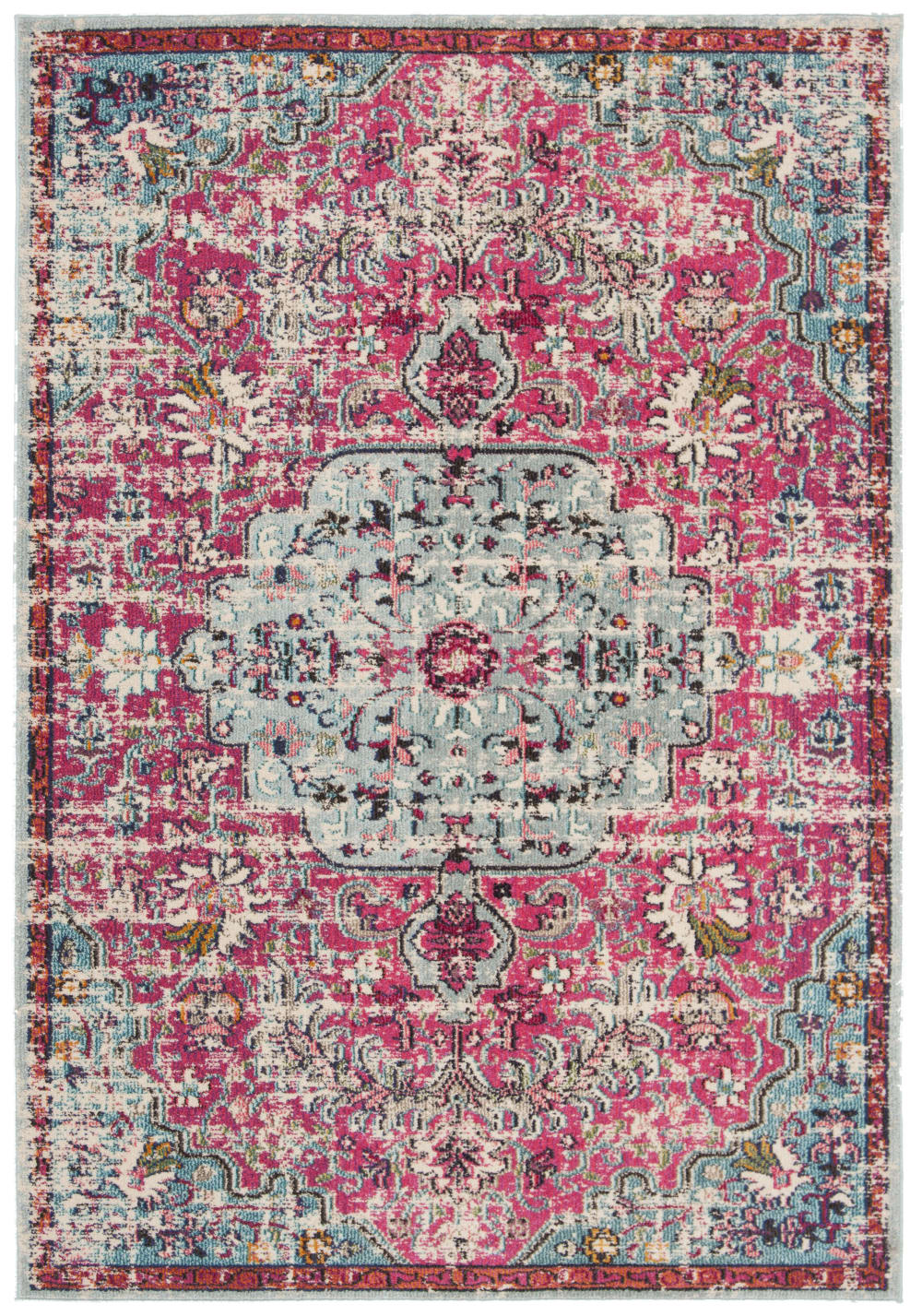 Tapis de transition en polypropylène rose/bleu, 183 x 274 cm