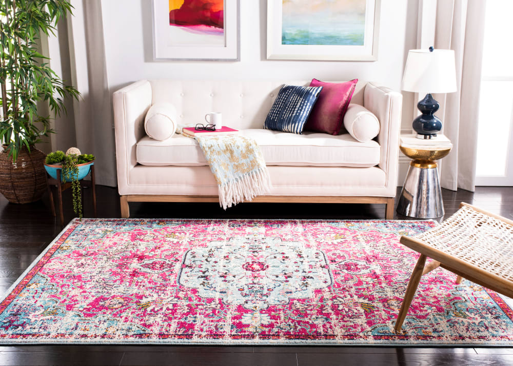 Tapis de transition en polypropylène rose/bleu, 183 x 274 cm — vue 3