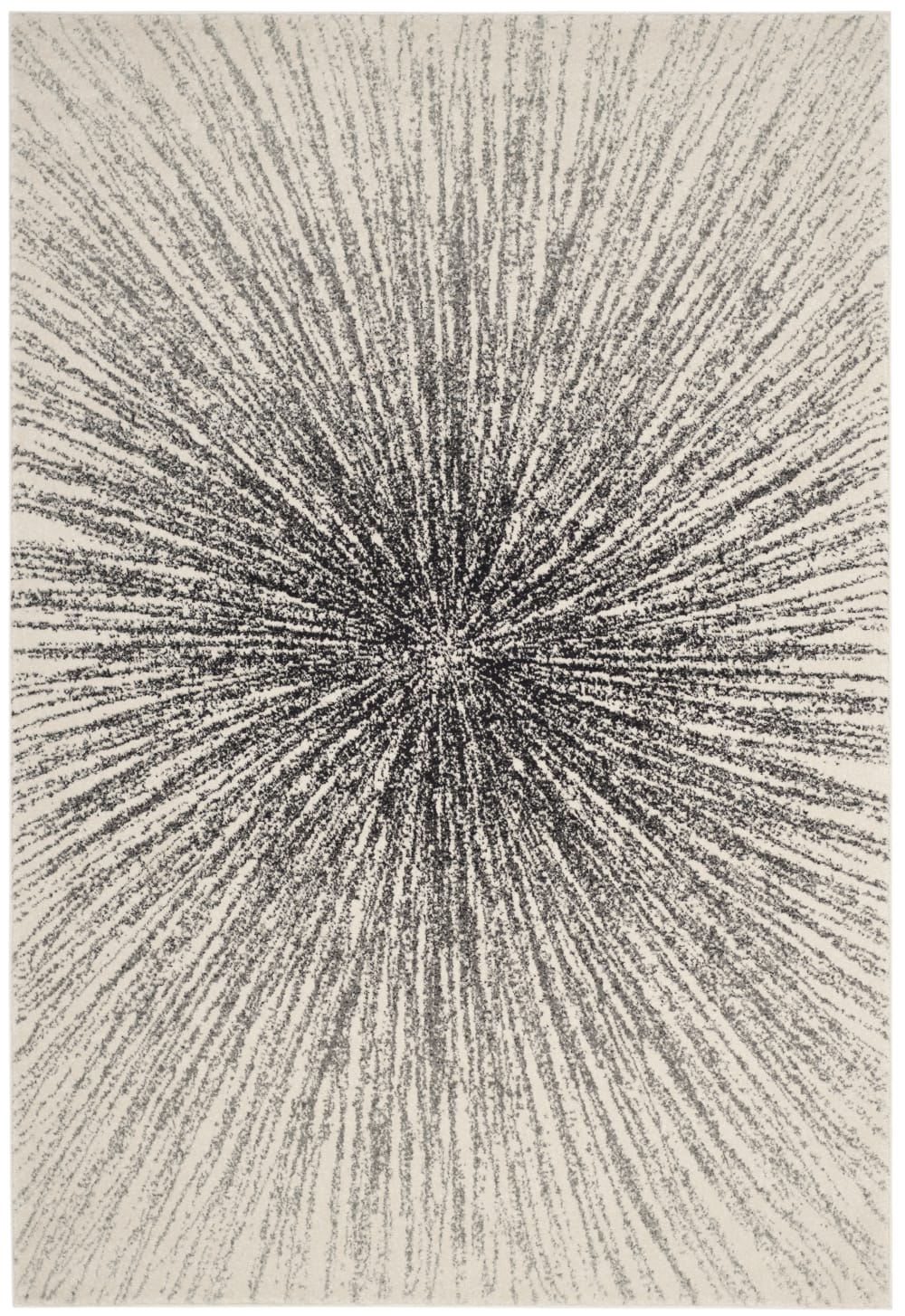 Tapis de transition en polypropylène noir/blanc, 160 x 229 cm