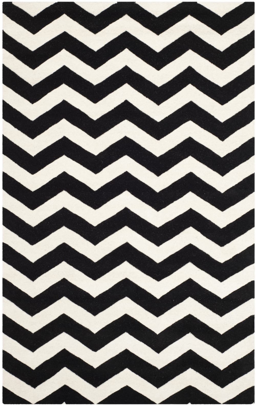 Alfombra contemporáneo de lana blanco/negro, 183 x 274 cm - Maisons du Monde
