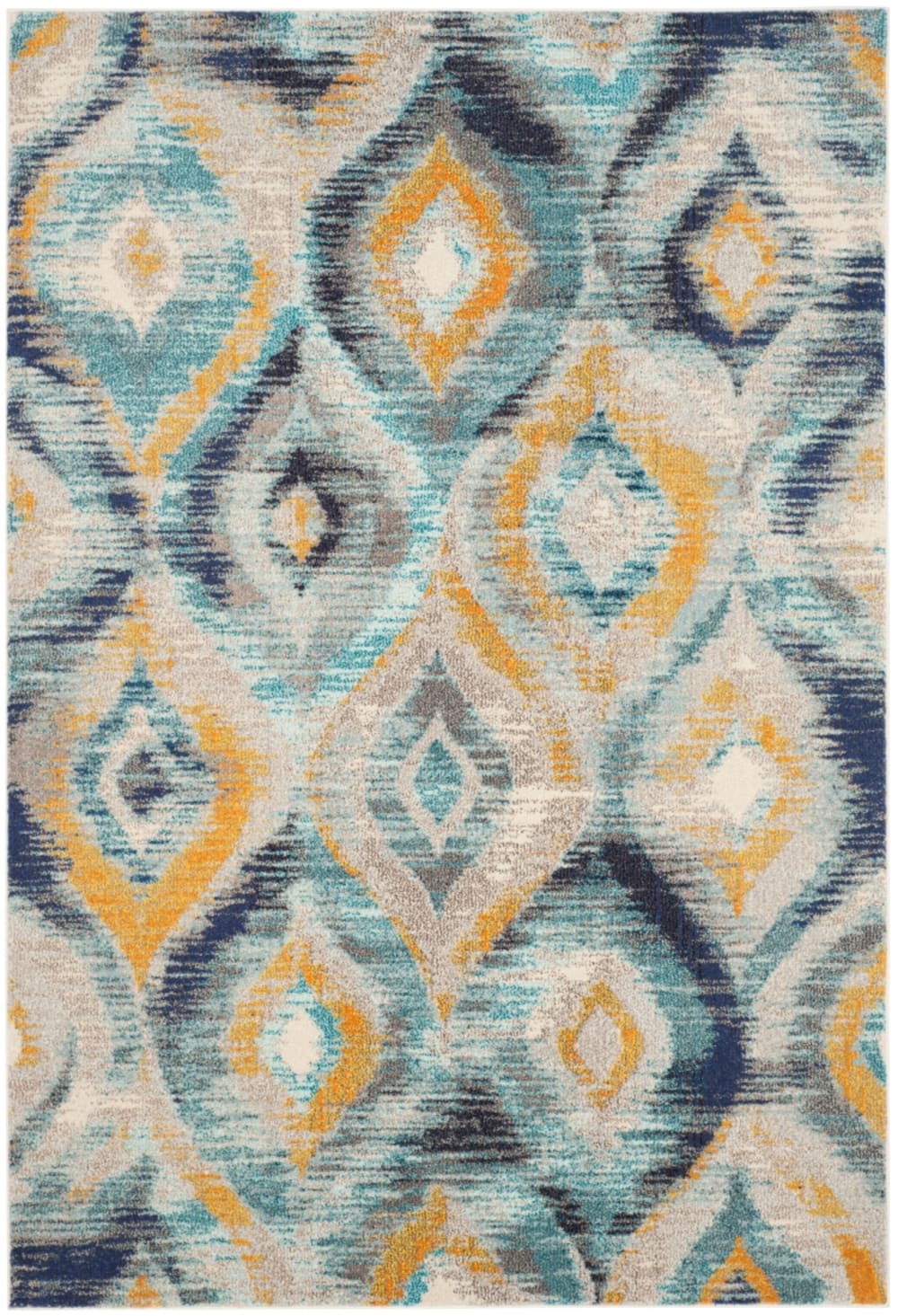 Tapis bohème chic en polypropylène bleu/multicolore, 155 x 231 cm — vue 4