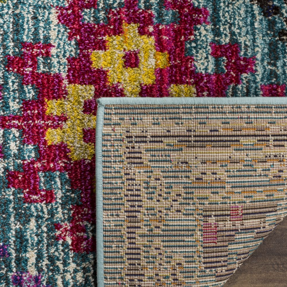 Tapis bohème chic en polypropylène bleu/multicolore, 122 x 170 cm — vue 4