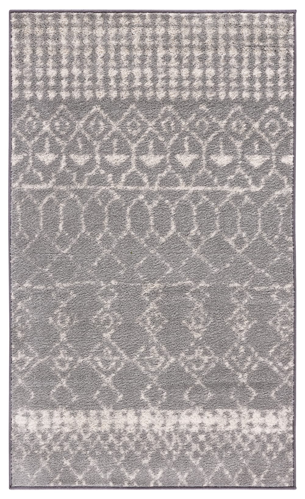 Alfombra bohemio de polipropileno gris/blanco, 122 x 183 cm - Maisons du Monde