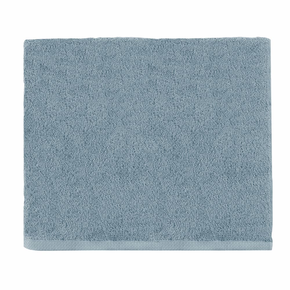 Serviette invité unie en coton bleu Baltique 30x50