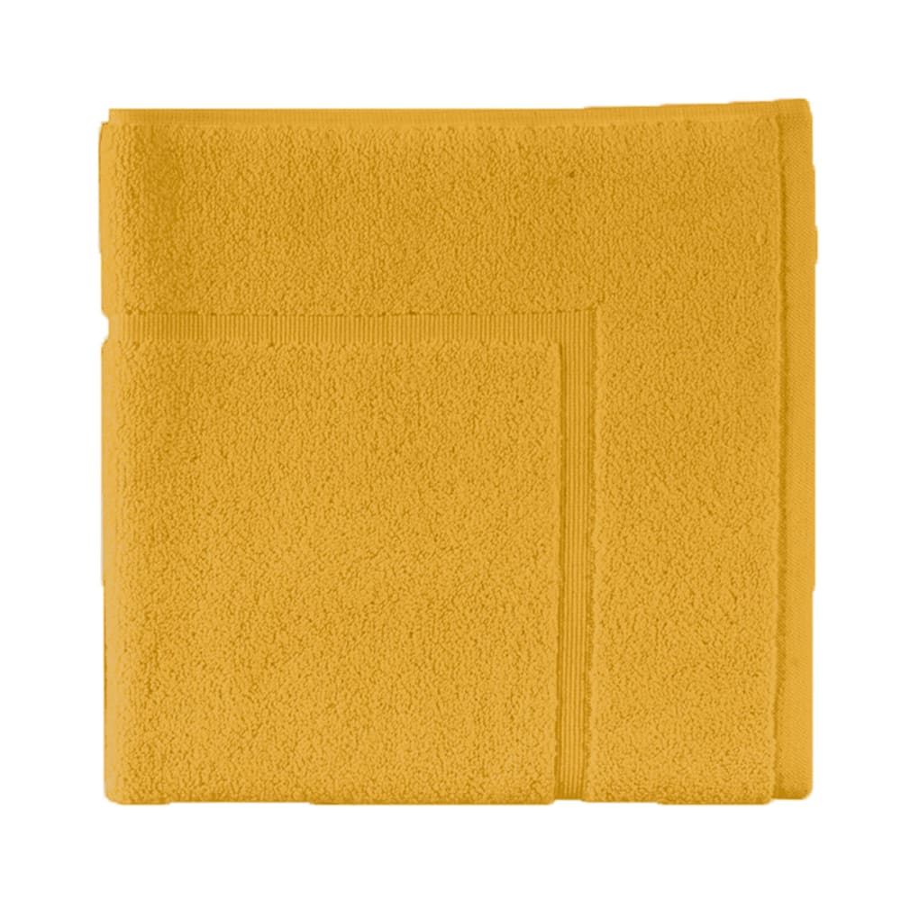 Tapis de bain uni en coton Jaune Safran 60x100