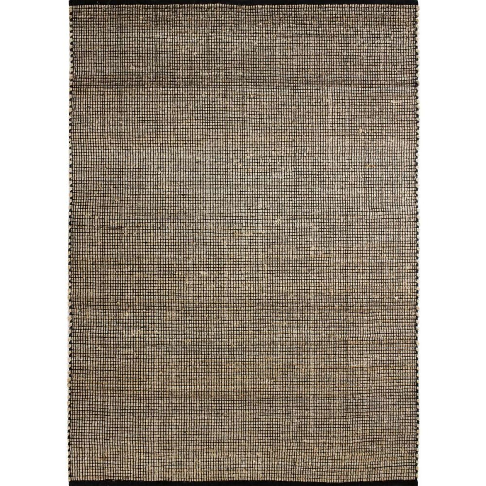Tapis jute et coton tissé main noir naturel 120x170 — vue 3