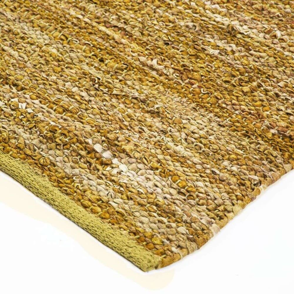 Tapis en cuir tressé jaune 120x170 — vue 4