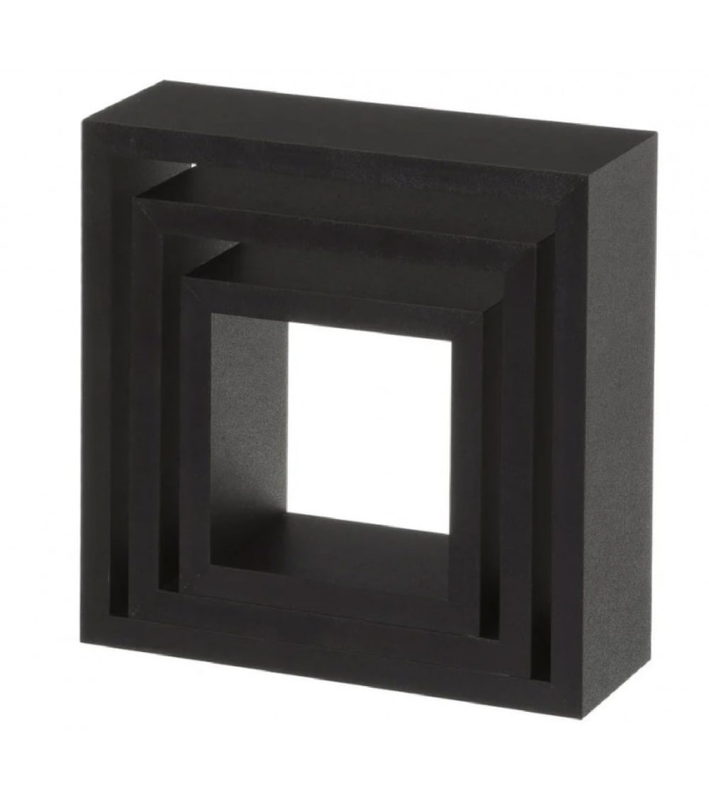 Set de 3 étagères murales carrées en bois noir - 25x25x9cm - Maisons du Monde