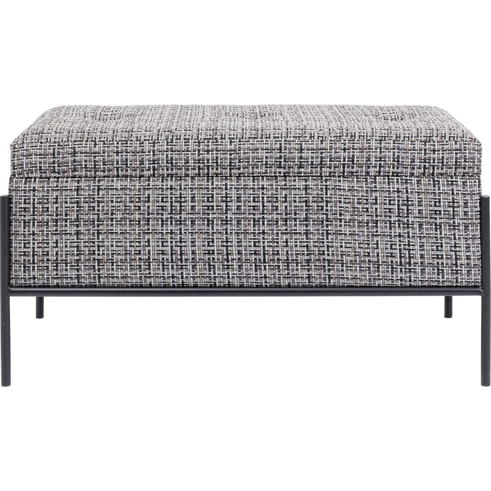 Banc 1 place avec coffre de rangement blanc et noir