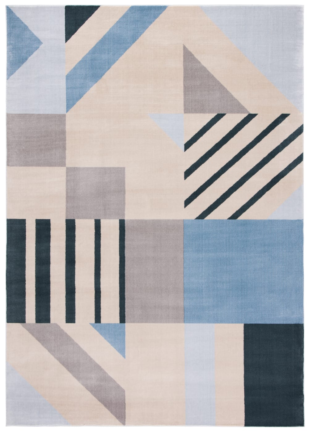 Safavieh Tapis contemporain en polypropylène beige/bleu, 122 x 183 cm style contemporain - Pp - Polypropylène