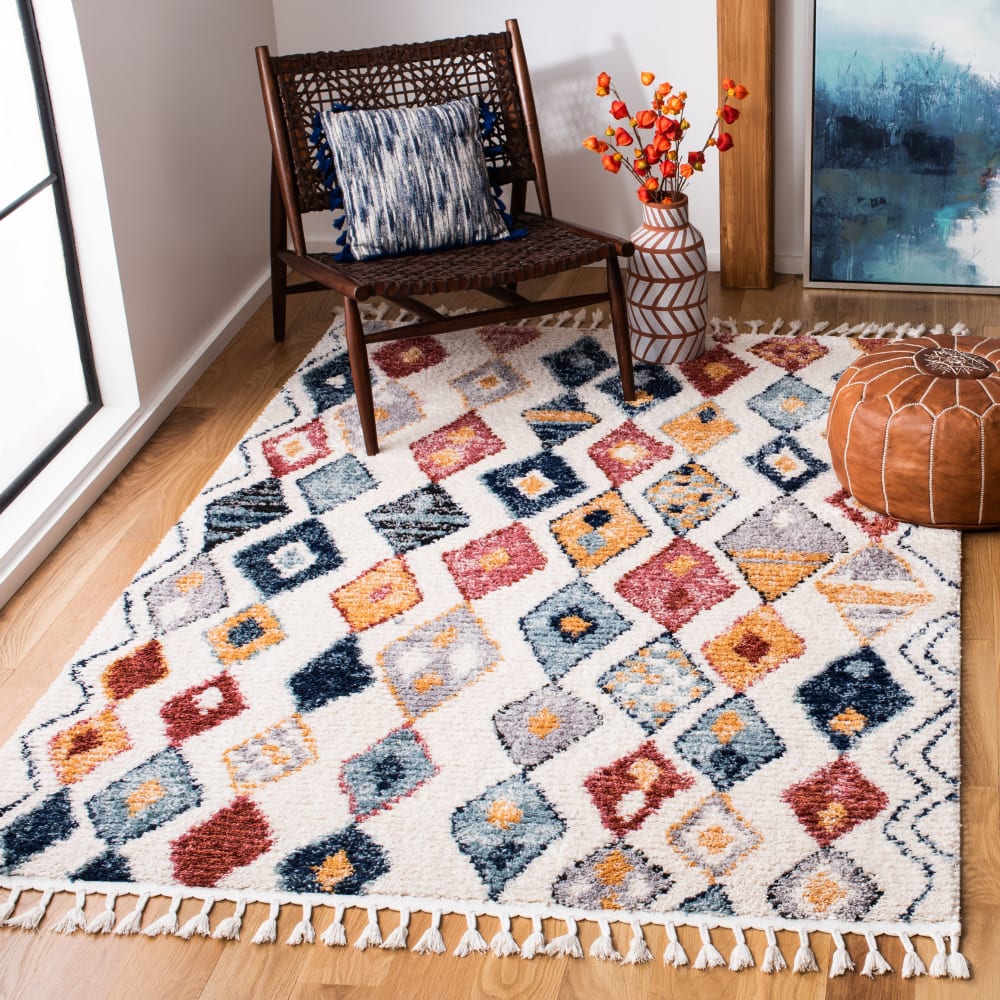 Böhmisch Polyester-Teppich in Beige/Mehrfarbig, 160 x 229 cm -