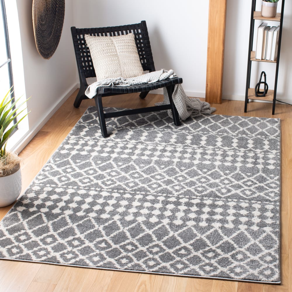 Alfombra bohemio de polipropileno gris/beige, 122 x 183 cm