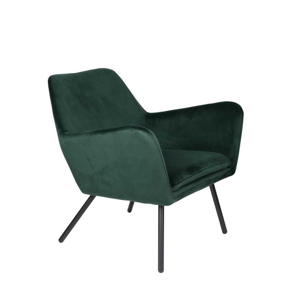 White label Fauteuil en velours vert style vintage