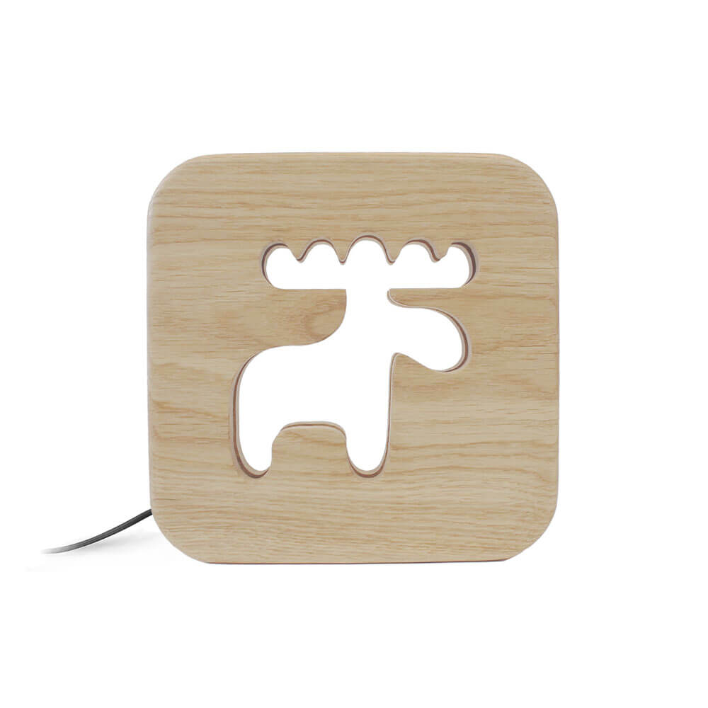 Gone's - Lampe à poser veilleuse en bois caribou