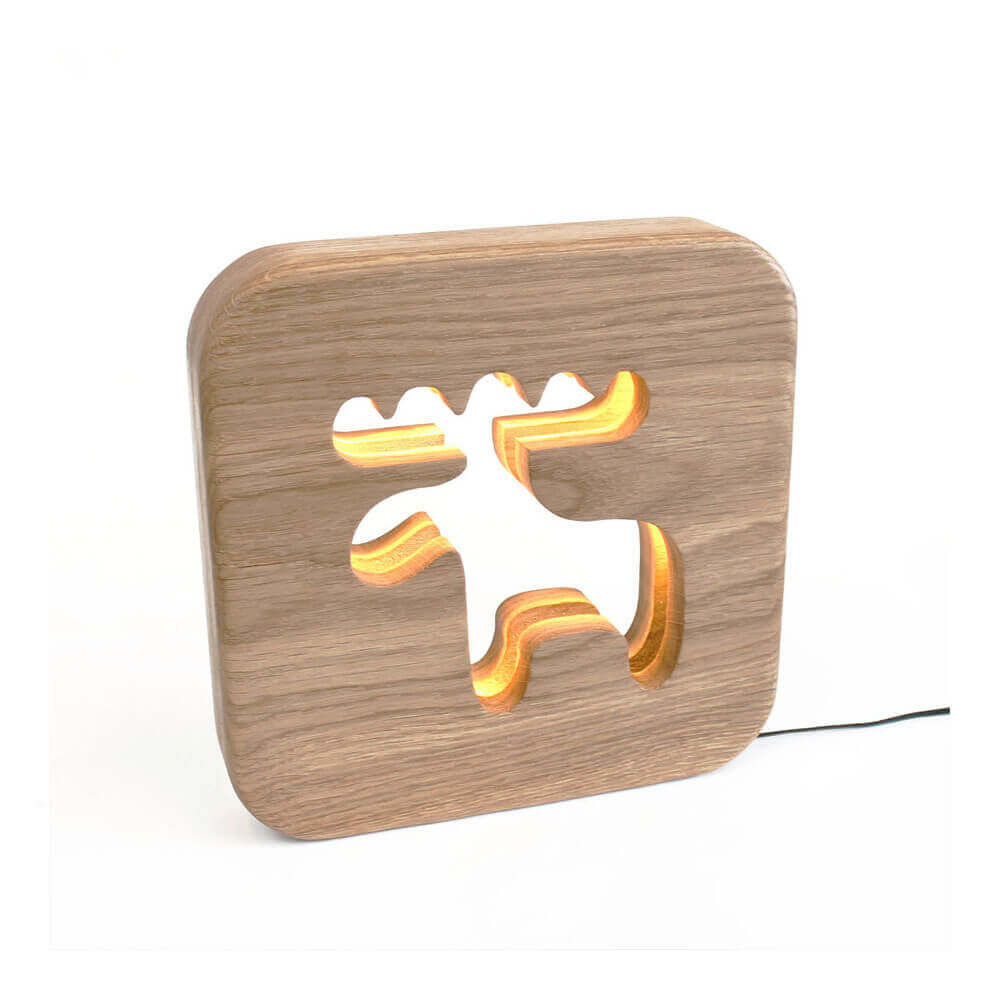 Lampe à poser veilleuse en bois caribou (Gone's) - Image 2