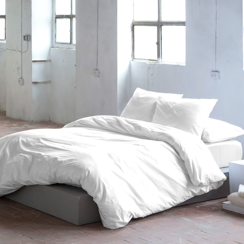Funda nórdica de algodón blanco 240x220 cm
