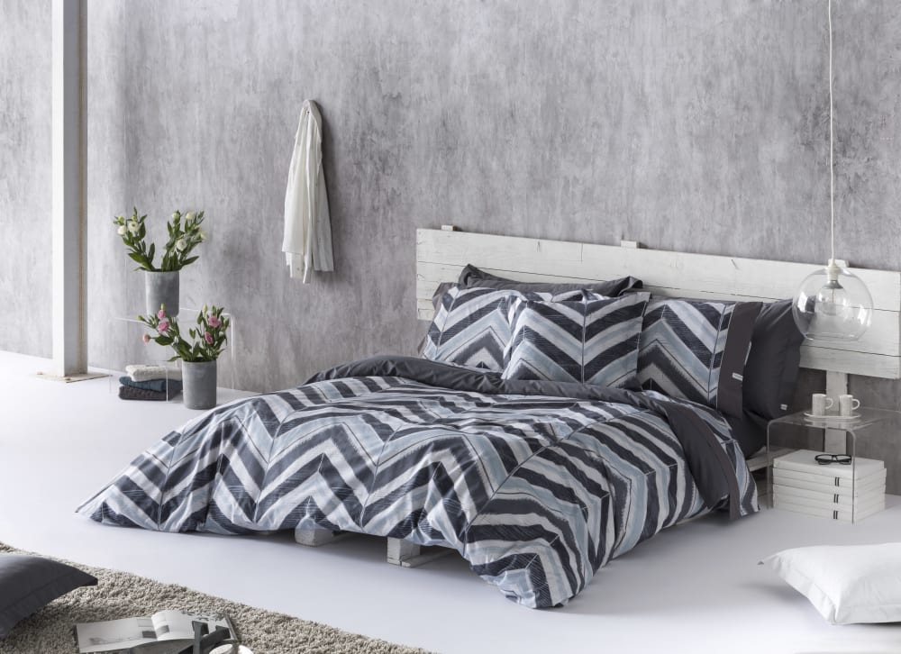 Housse de couette en coton bicolore 155x220