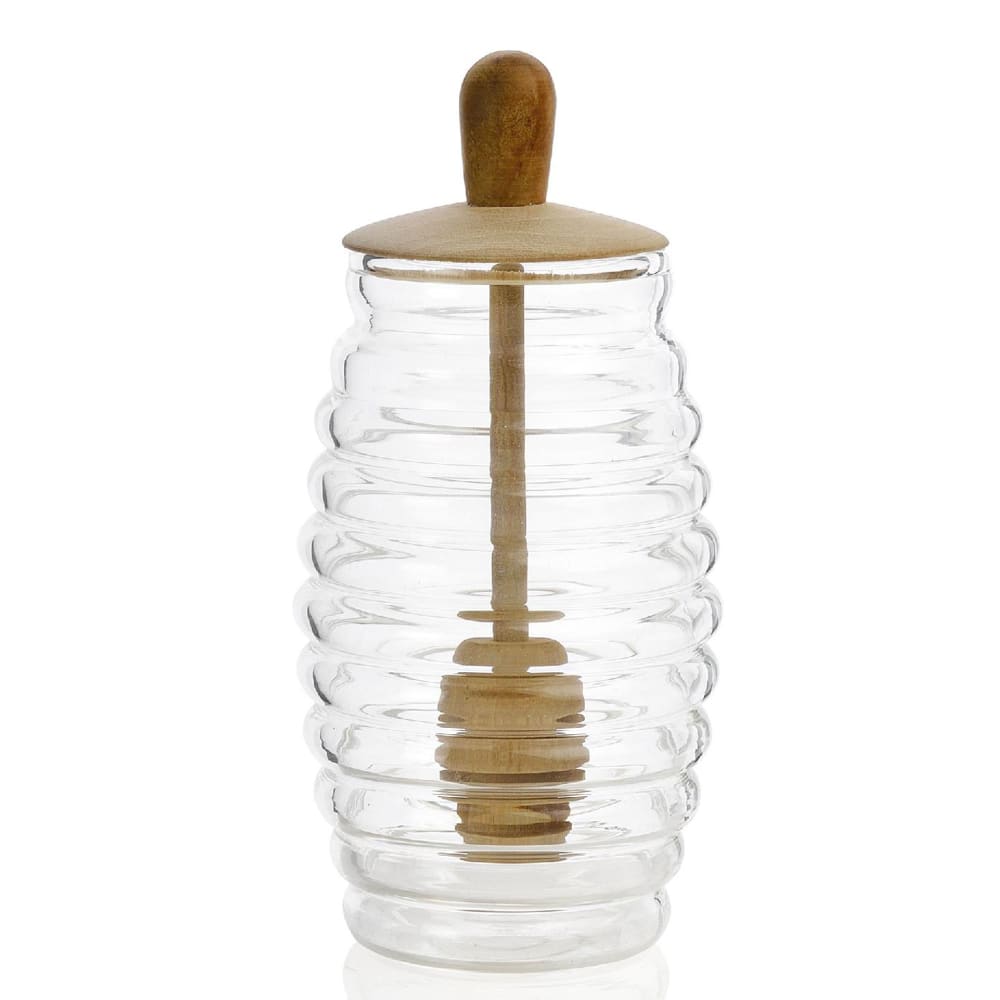Pot à miel en verre et bois D7,5cm - Maisons du Monde