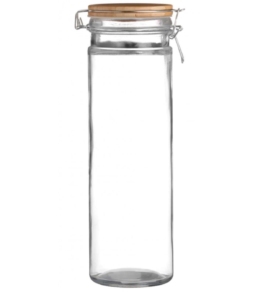 Bocal de cuisine hermétique en verre couvercle en bambou 1,9L
