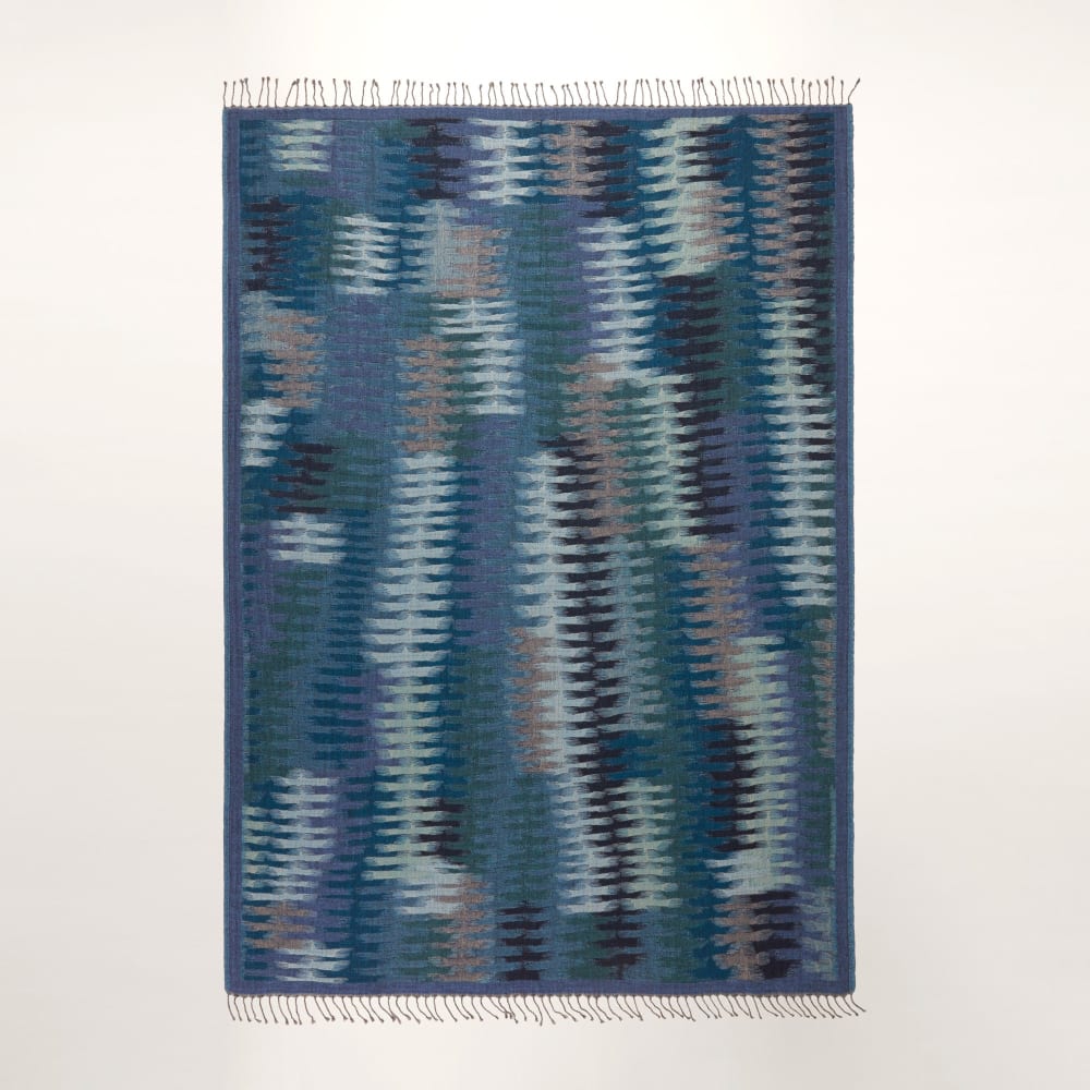 Plaid en laine bleu 140x200 cm - Maisons du Monde