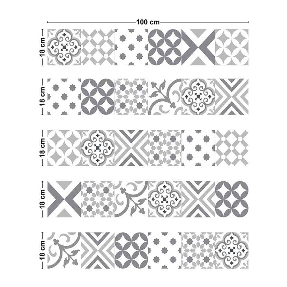 8 selbstklebende PVC-Setzstufen - 18x100 cm - Mehrfarbig - 99DECO