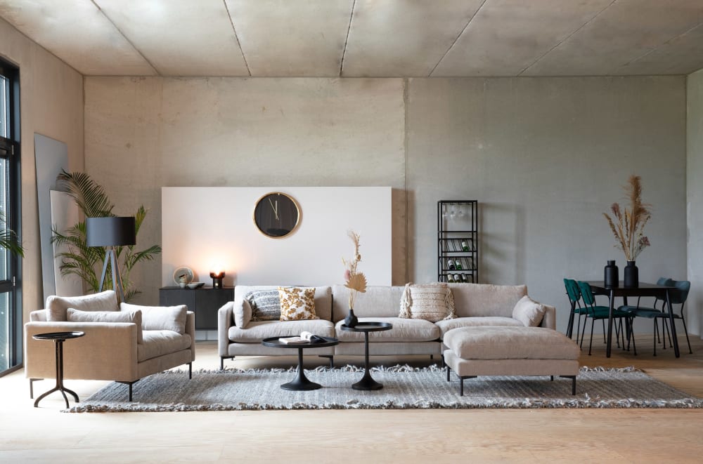 Pouf estivo in microfibra beige - Zuiver