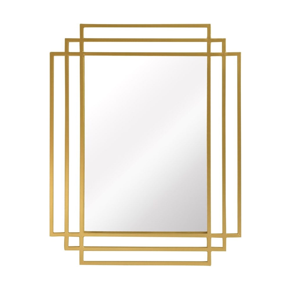 Miroir rectangulaire en métal doré 101 x 76 cm