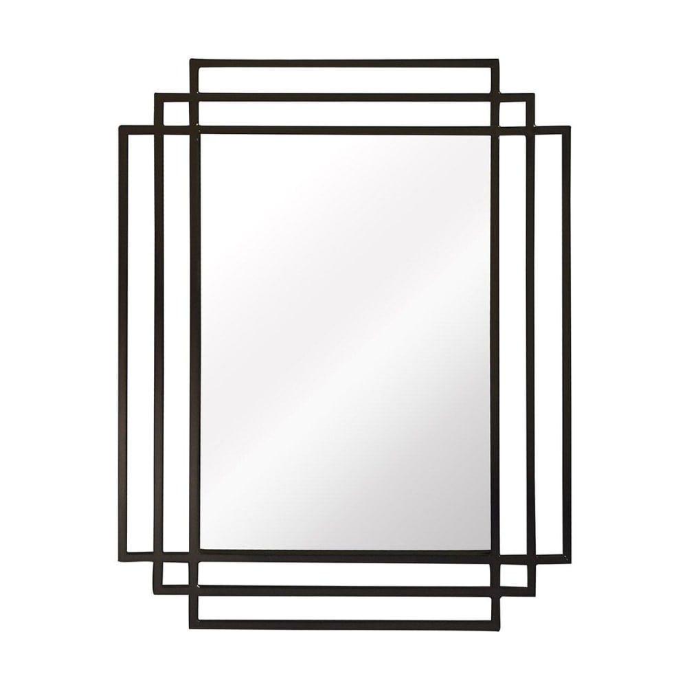Miroir rectangulaire en métal noir 101x76 cm