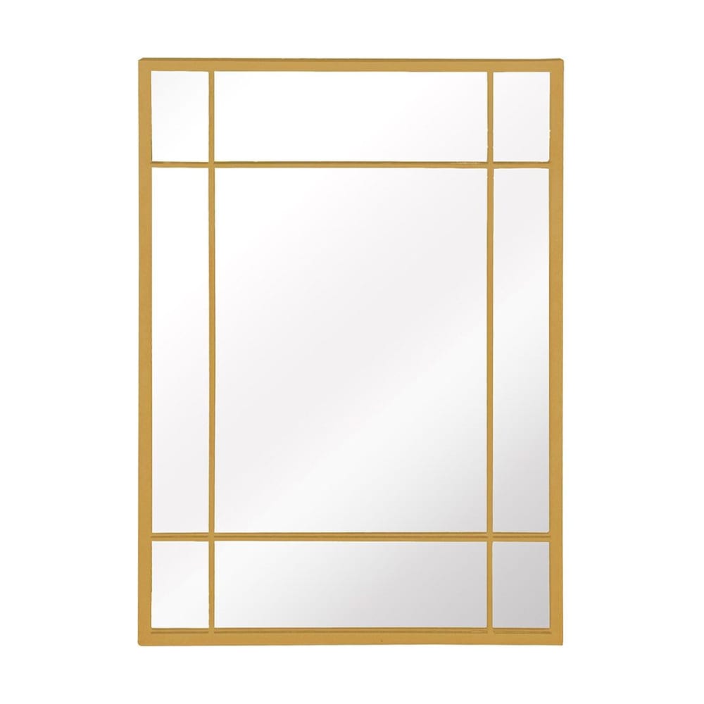 Espejo rectangular de metal dorado 97x67 cm