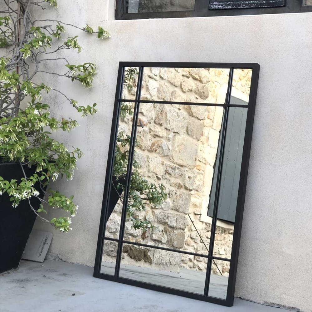 Miroir rectangulaire en métal noir 97x 67cm - Maisons du Monde