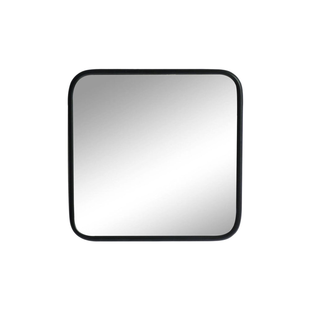 Miroir carré angles arrondis métal noir 45x45