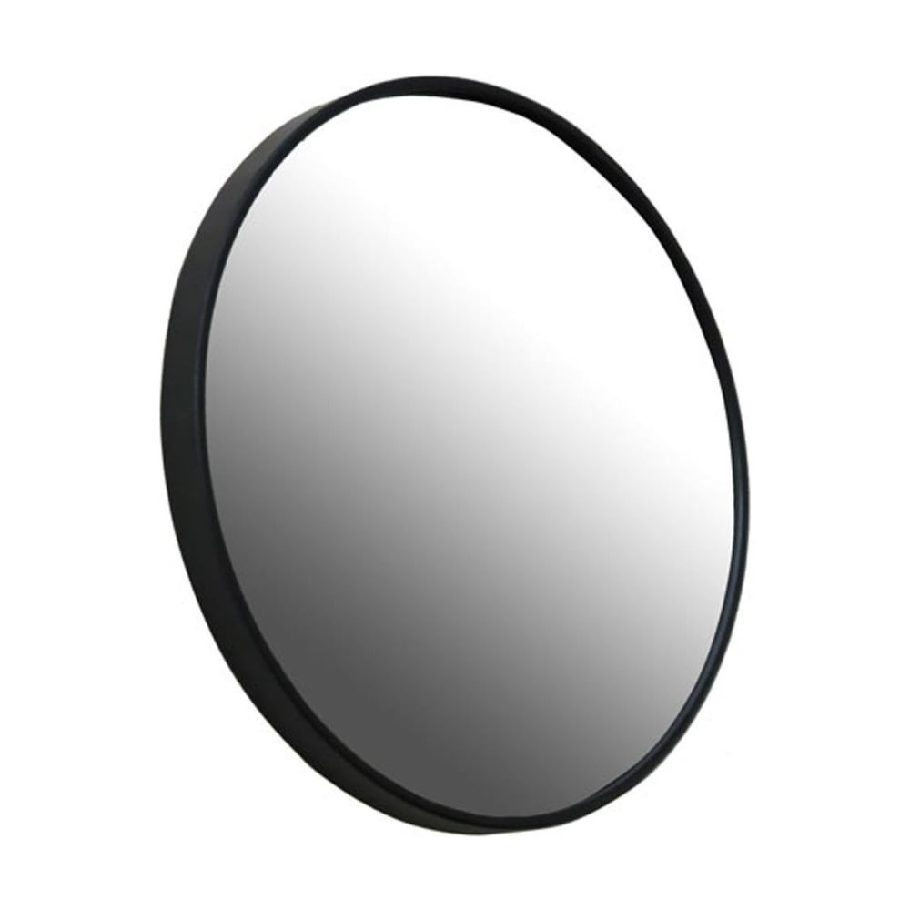 Miroir rond en métal noir D100 cm