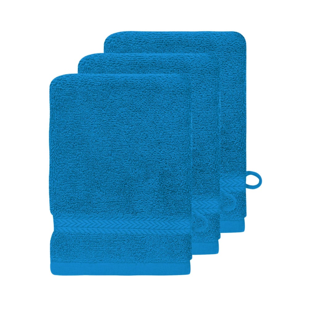 Llot de 3 gants de toilette 550 g/m² ocean 16x22 cm