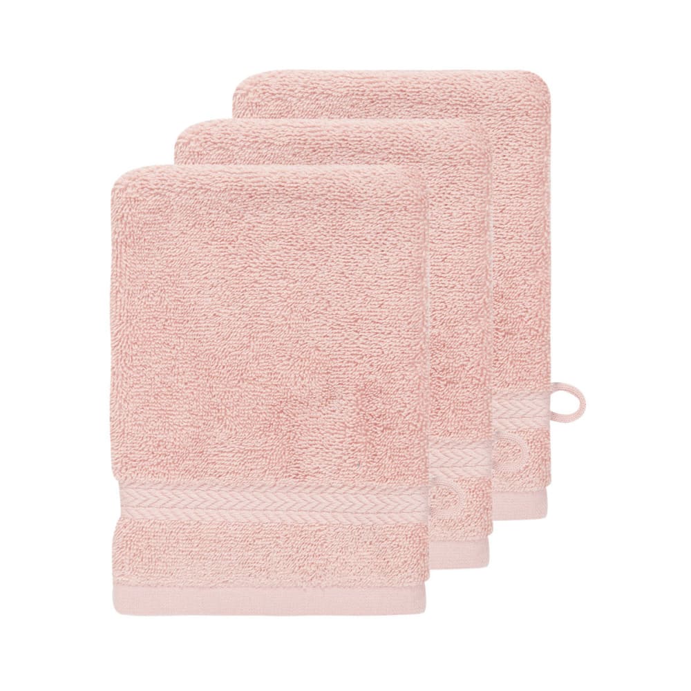 Llot de 3 gants de toilette 550 g/m² poudre 16x22 cm