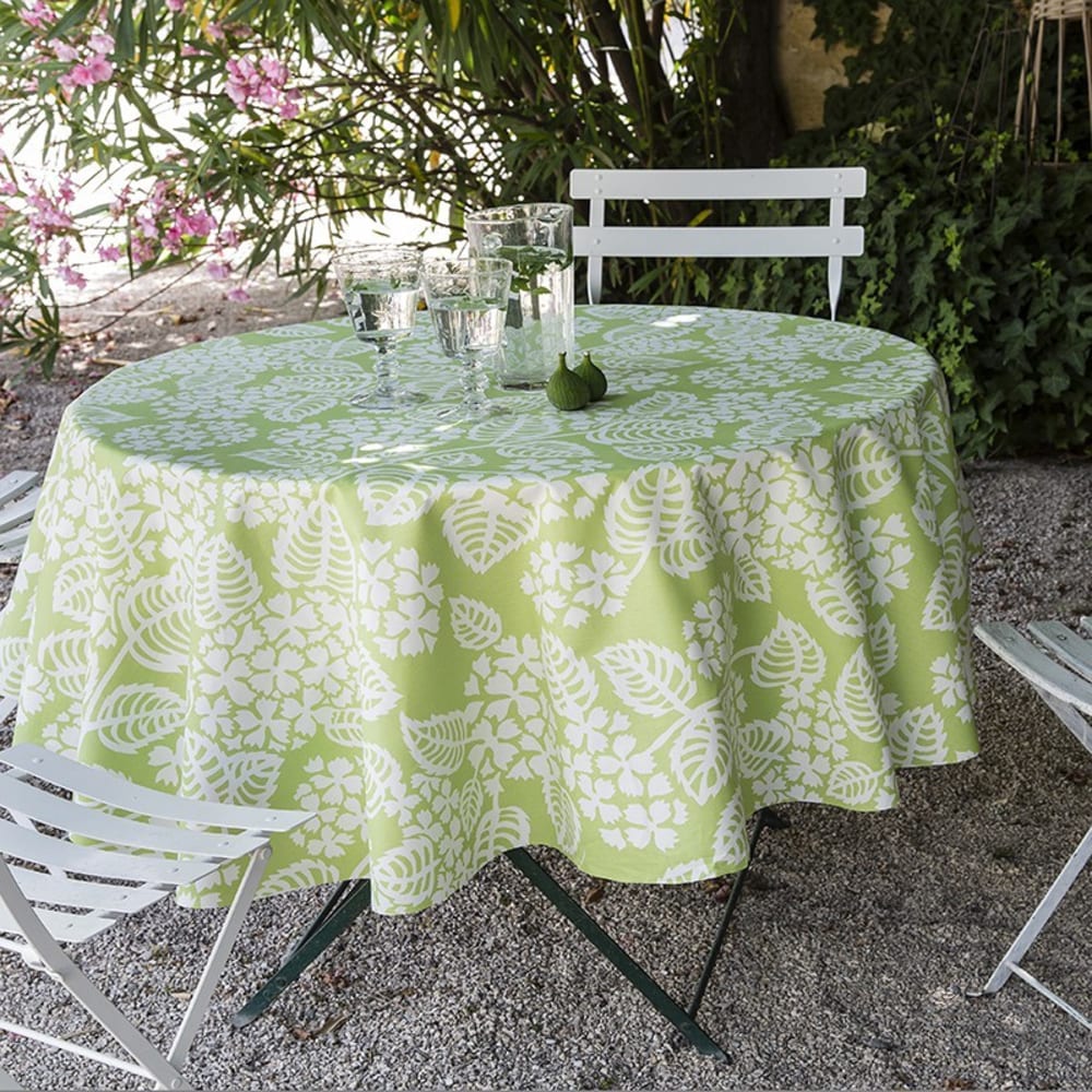 Nappe enduite verte ronde diam 160 cm - Maisons du Monde