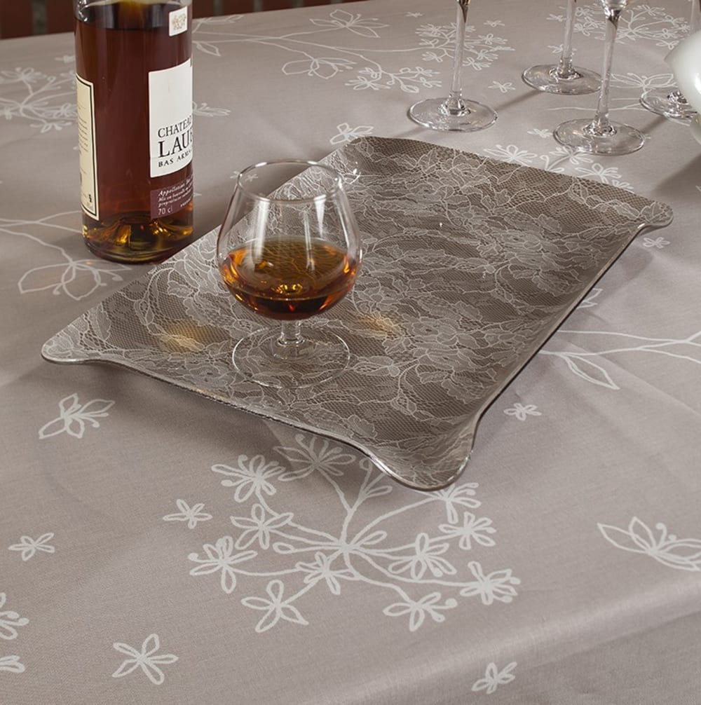 Nappe enduite beige ovale 160 x 200 cm - Maisons du Monde