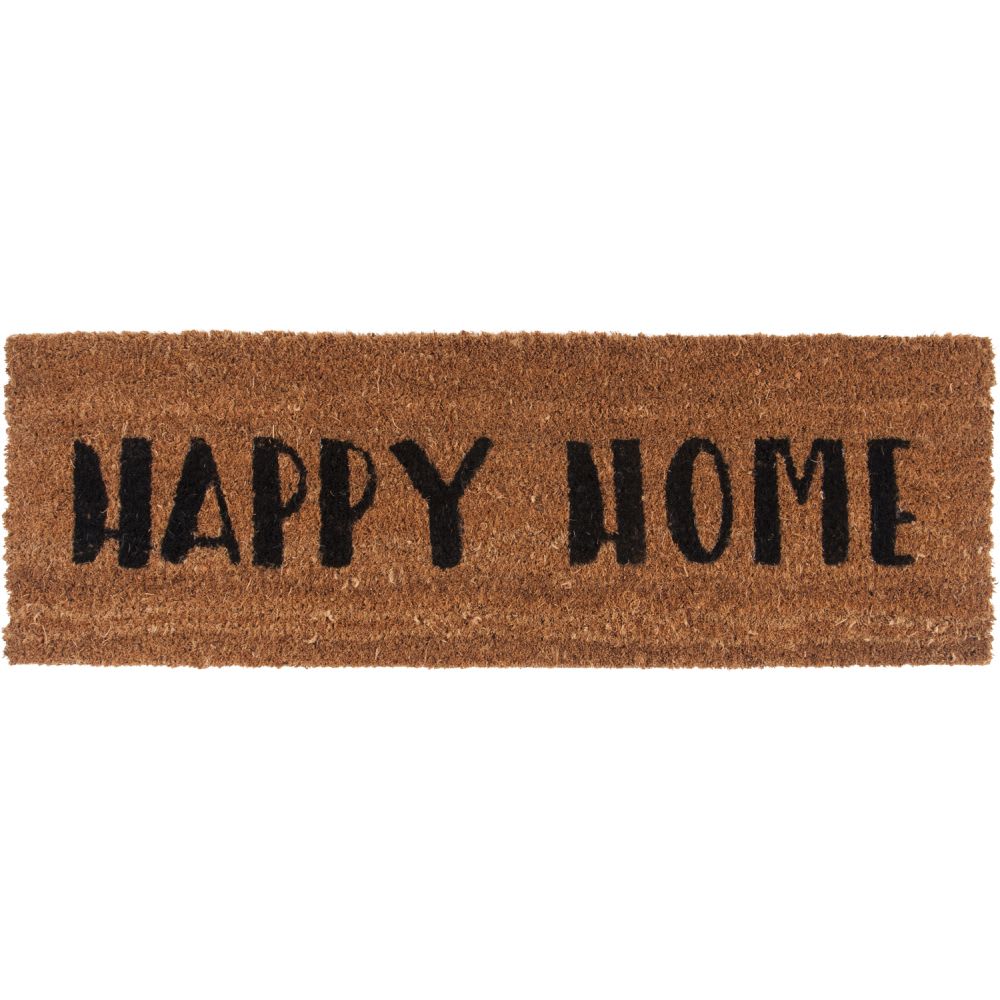 Paillasson happy home noir en coco 75x26 - Maisons du Monde