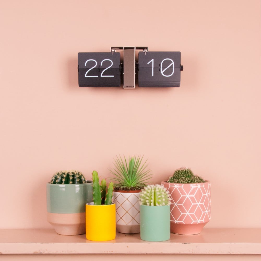 Horloge noire casier laiton 36x14cm - Maisons du Monde