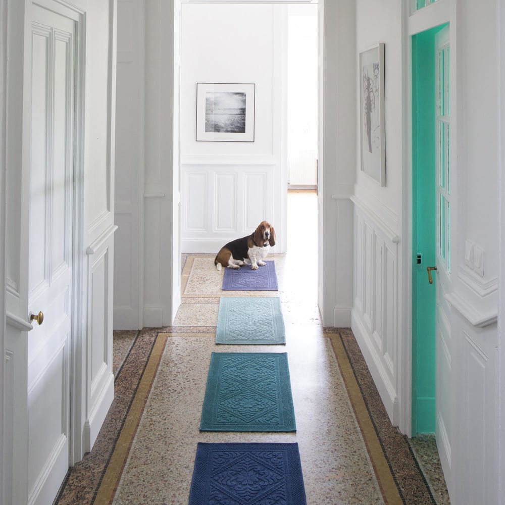 Tapis de bain en coton vert de gris 54 x 64 cm - Maisons du Monde