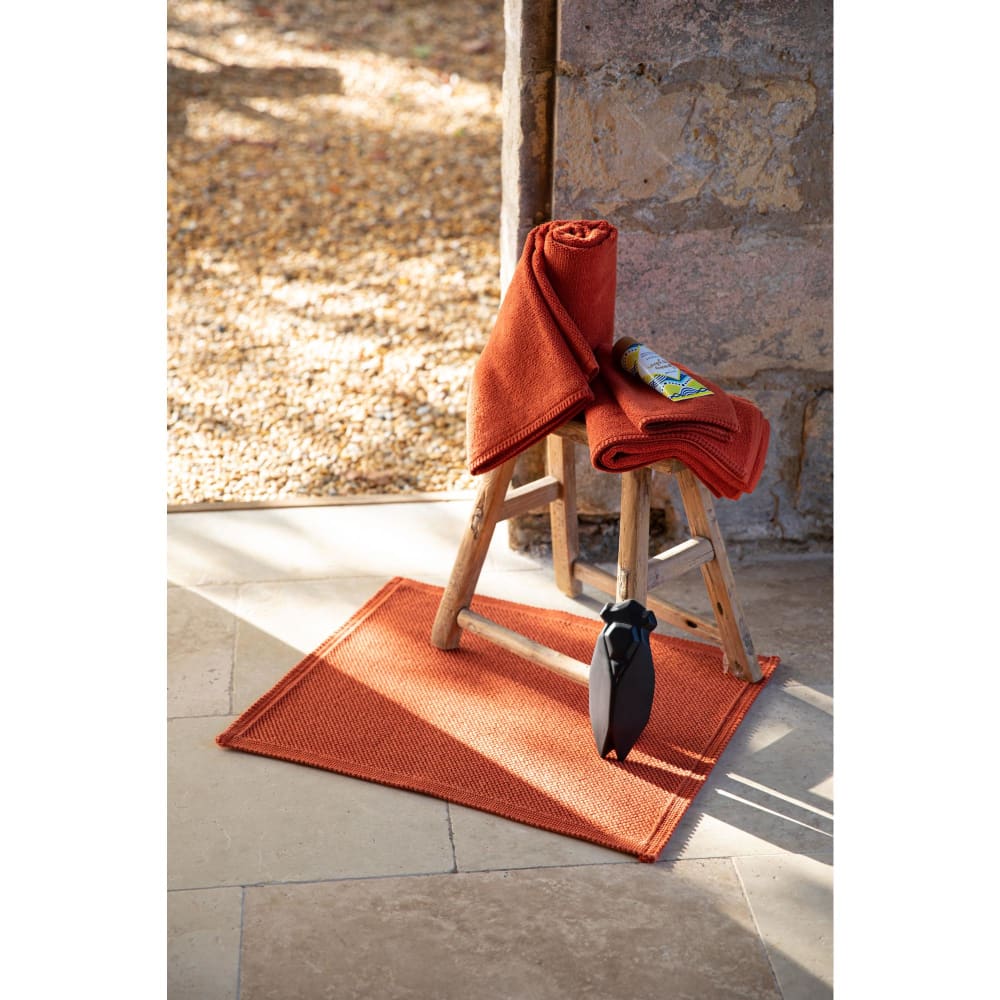 Tapis de bain uni en coton prusse 54 x 64 cm — vue 4