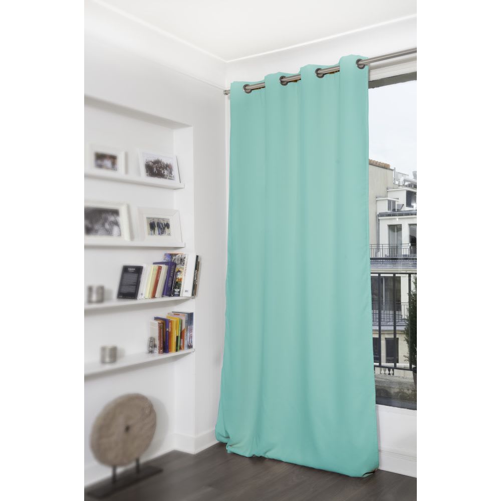 Rideau occultant et thermique moondream polyester turquoise 260 x 145